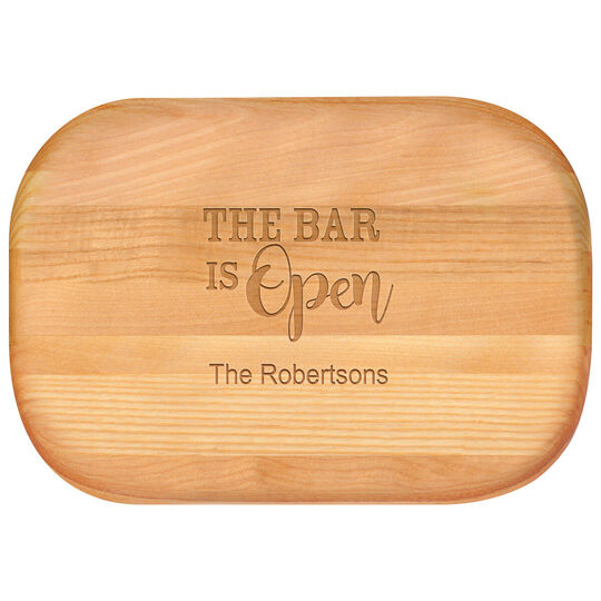 The Bar Is Open Small 10-inch Wood Bar Board